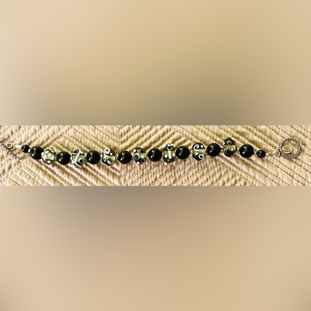 Black and White Beaded Necklace